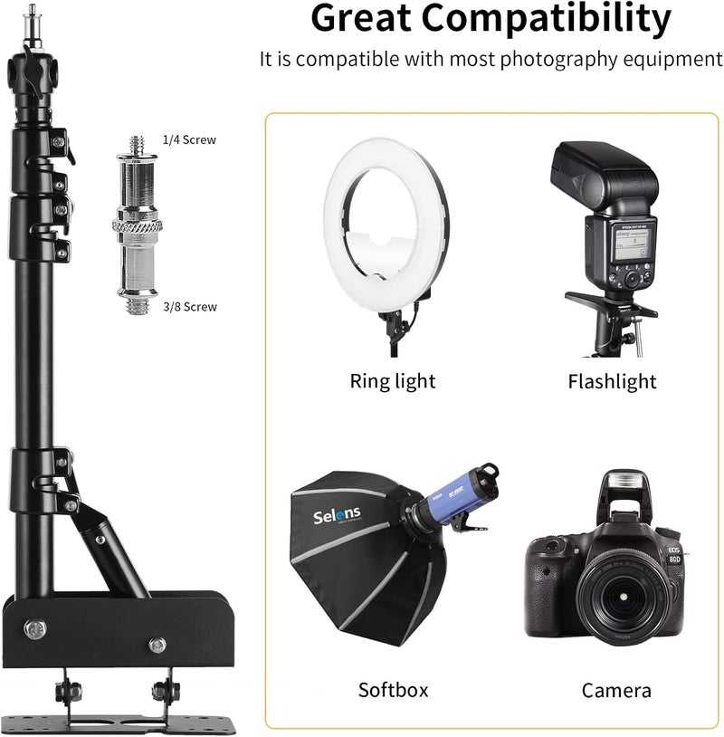 Meking Ring Light Wall Mount Boom Arm 39.37inch/100cm, for Strobe Light, Photography, Softbox, Reflector, Support 180 Degree Rotation - Image 5